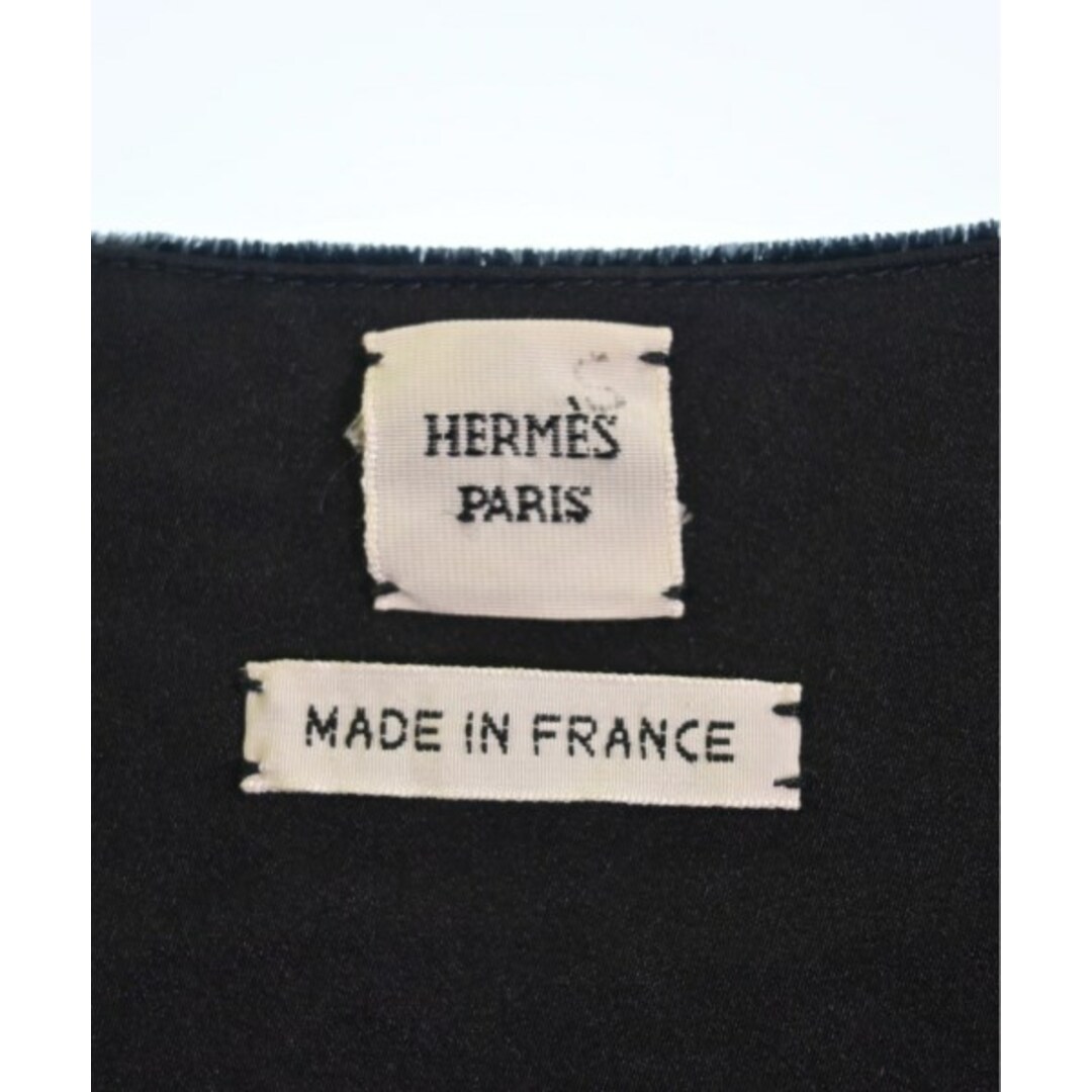 HERMES エルメス ブラウス 36(XS位) 紺x黒 【古着】【中古】 HERMES エルメス ブラウス 36(XS位) 紺x黒 【古着】【中古】