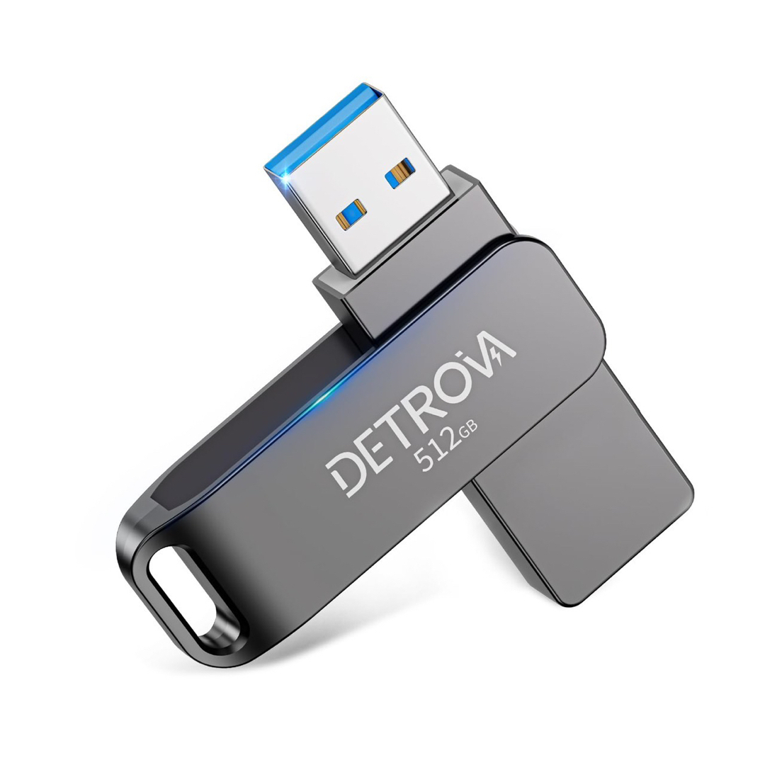 DETROVA USB メモリ 512GB メモリ USB3.0360度回転式