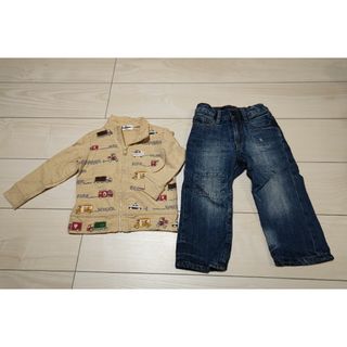 ベビーギャップ(babyGAP)のベビーギャップ デニム ＆ エコパーク 上着 男の子 90(パンツ/スパッツ)