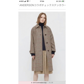 【美品】ユニクロ 冬用コート グレンチェック XL