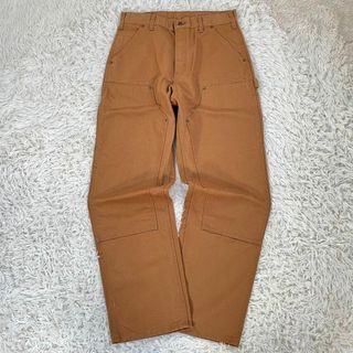 Carhartt カーハート　ペインター ダック地 大きい 革ロゴ 茶色