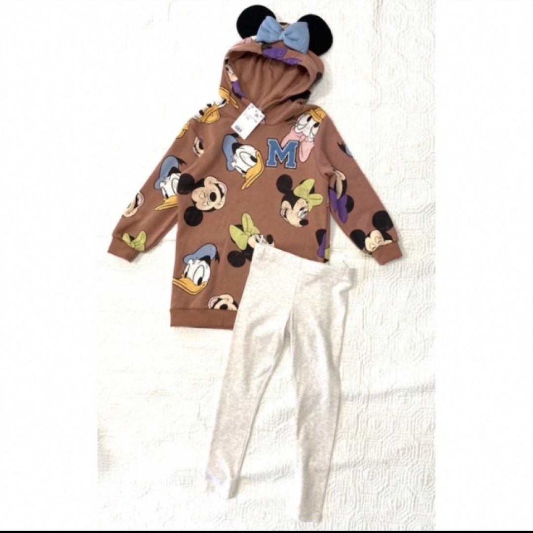 H&M - 未使用h&mディズニー耳付きスウェットワンピースレギンスセット