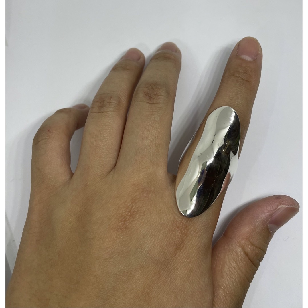 大振り　スターリングシルバー925リング　シンプルワイド　プレーン　24号　4A メンズのアクセサリー(リング(指輪))の商品写真