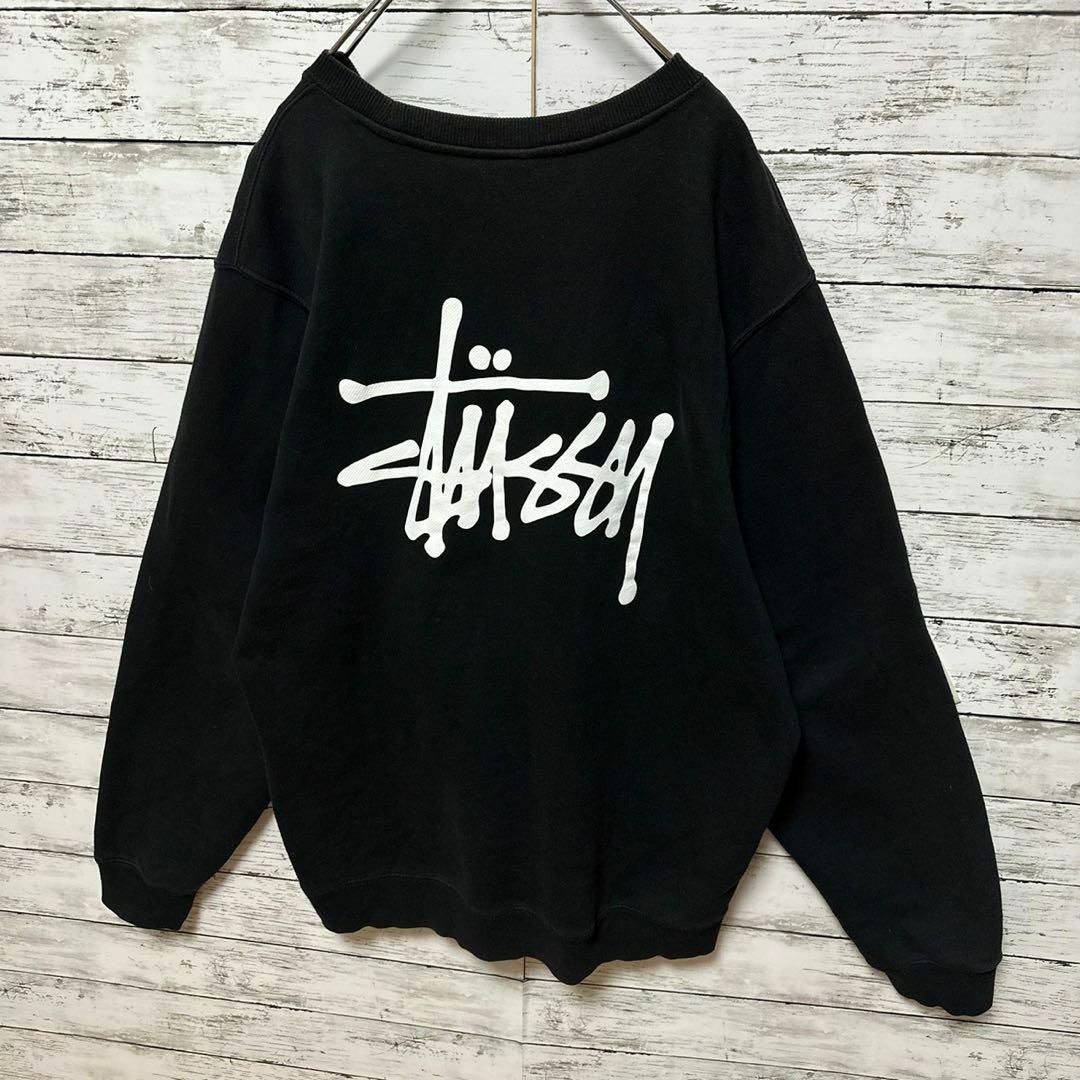 STUSSY - 765【人気Lサイズ】ステューシー☆バックビッグロゴ ブラック