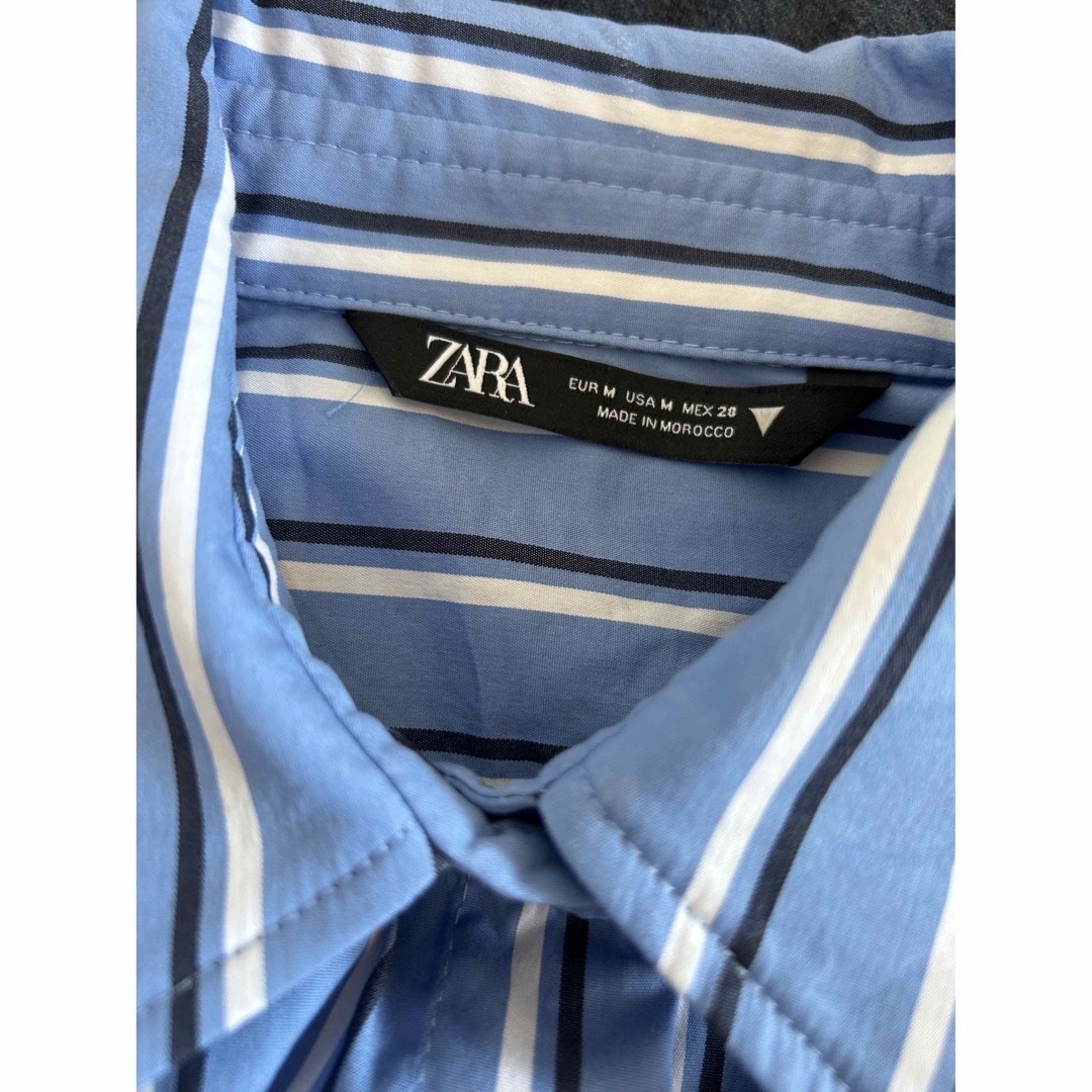 ZARA(ザラ)のZARA ザラ　デザインストライプ　シャツ　サマーニット レディースのトップス(シャツ/ブラウス(長袖/七分))の商品写真