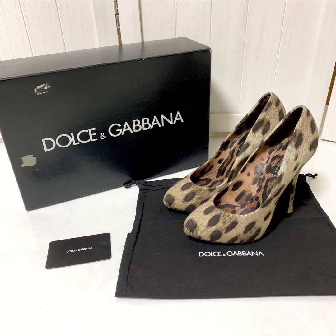 DOLCE \u0026 GABBANA ヒール　未使用　ヒョウ　ハラコ