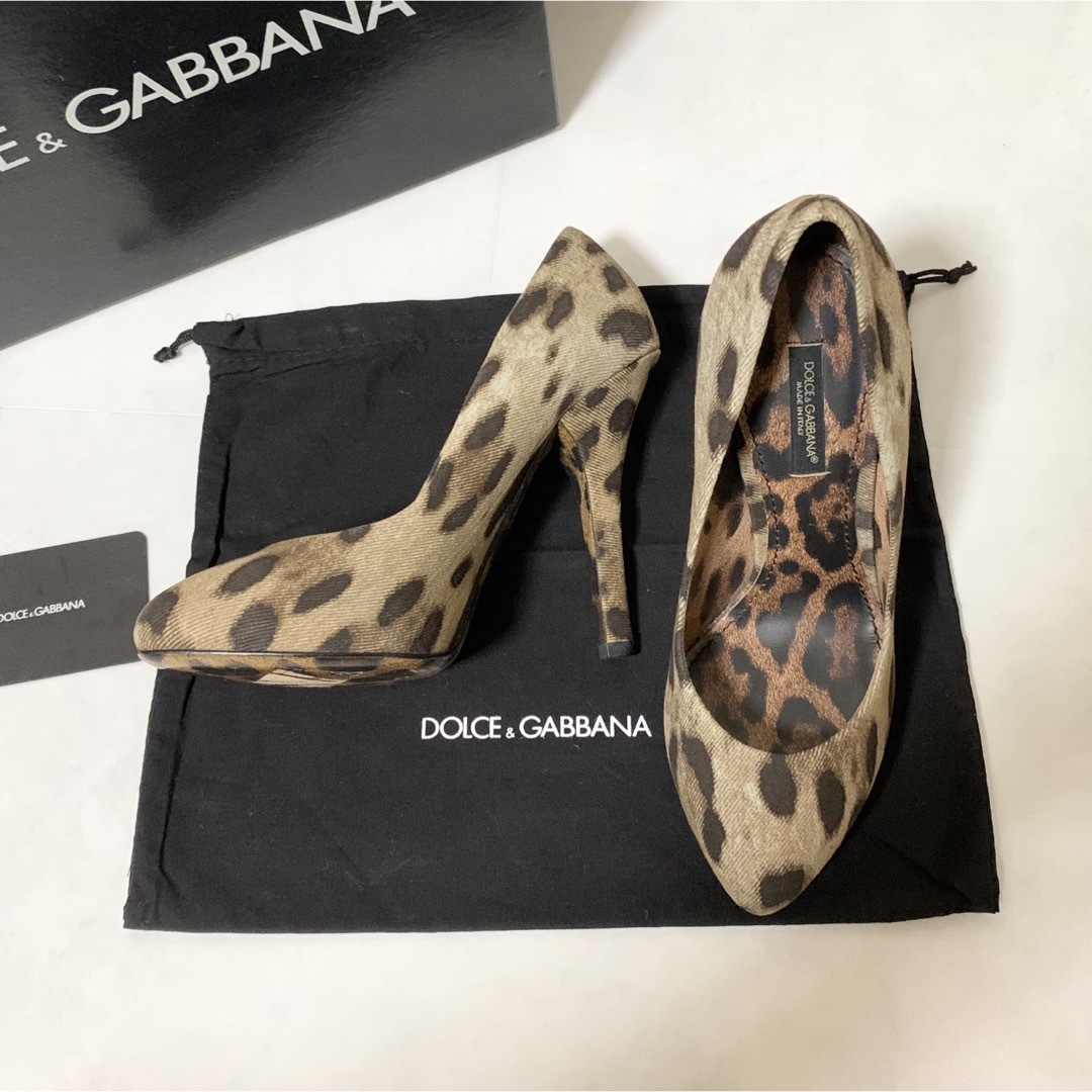 DOLCE \u0026 GABBANA ヒール　未使用　ヒョウ　ハラコ