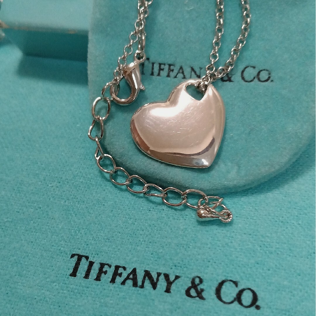 美品！TIFFANY2ハートチャームネックレス保存袋付