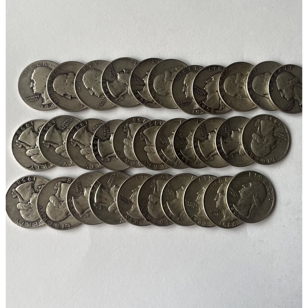 ワシントンクォーターダラー 銀貨 1957〜1960