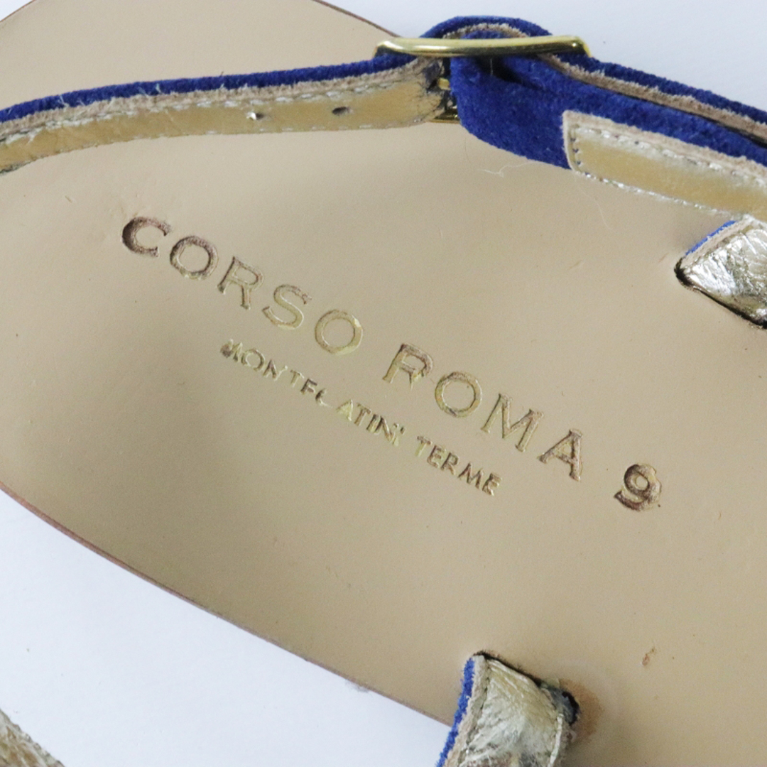CORSO ROMA 9 コルソローマ スエード トングサンダル 36/ブルー【2400013564922】 レディースの靴/シューズ(サンダル)の商品写真