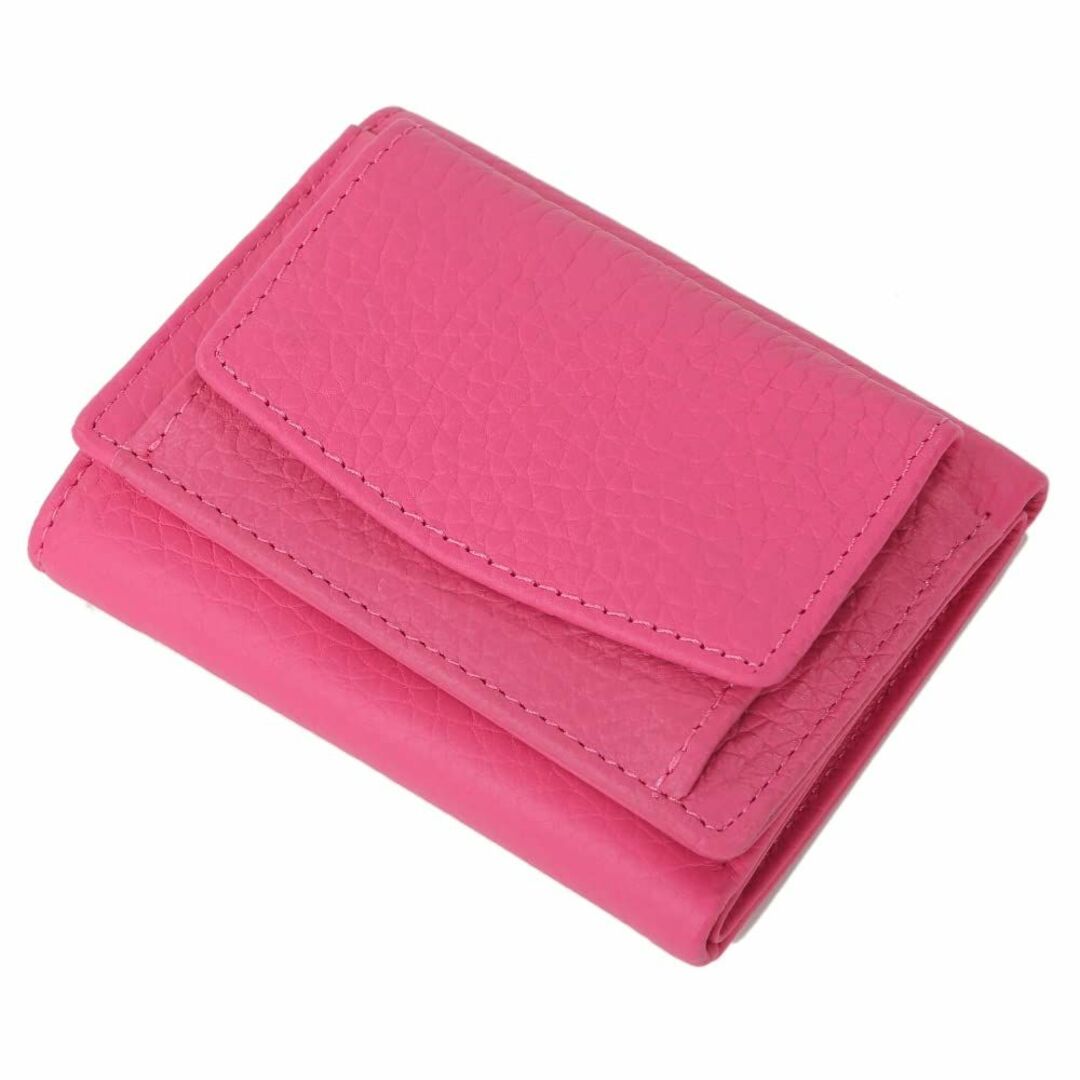 【色: Rose Pink】Sakuramble ミニ財布 三つ折り 牛本革 レ