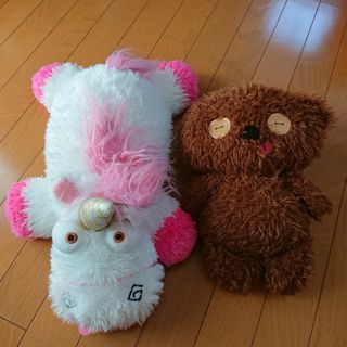 ミニオン(ミニオン)のフラッフィー　ボブ　ぬいぐるみ２点　ミニオンUSJ(キャラクターグッズ)