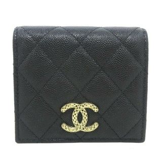 CHANEL⭐️マトラッセ リザードレザー2つ折り財布⭐️カーキグレー