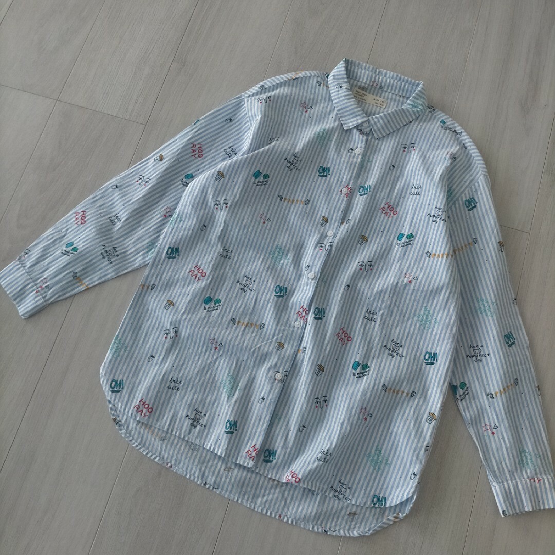 ZARA KIDS(ザラキッズ)のZARA kids ストライプ ブラウス キッズ/ベビー/マタニティのキッズ服女の子用(90cm~)(ブラウス)の商品写真