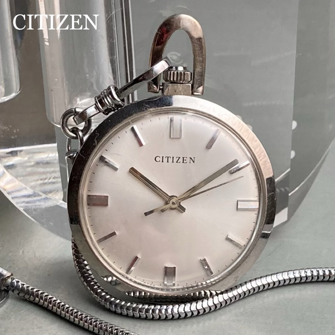 【動作良好】シチズン CITIZEN アンティーク 懐中時計 手巻き シルバー