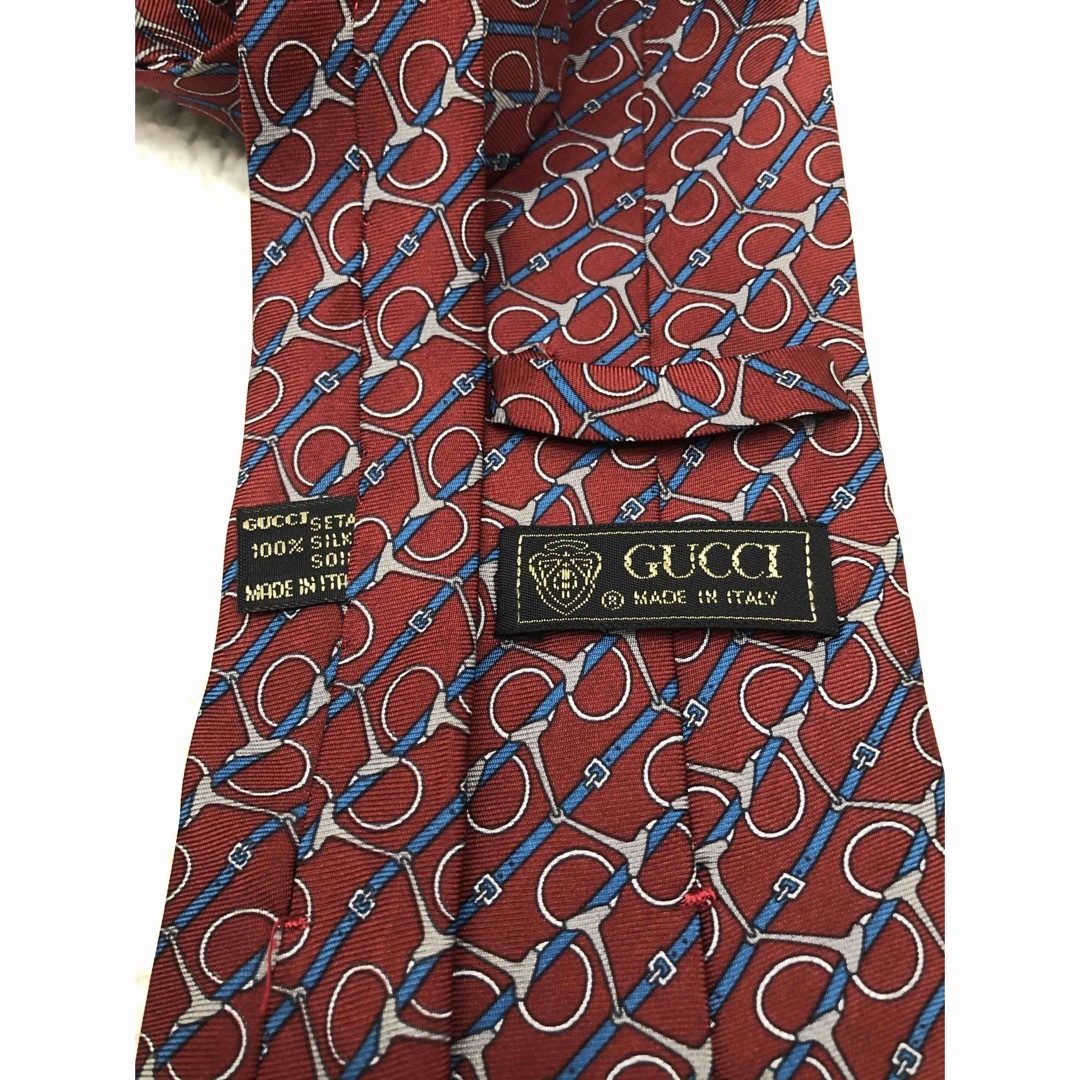 Gucci(グッチ)のGUCCIグッチ　インターロッキング　ホースビット柄ネクタイ美品 メンズのファッション小物(ネクタイ)の商品写真