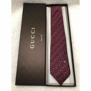 グッチ(Gucci)のGUCCIグッチ　インターロッキング　ホースビット柄ネクタイ美品(ネクタイ)