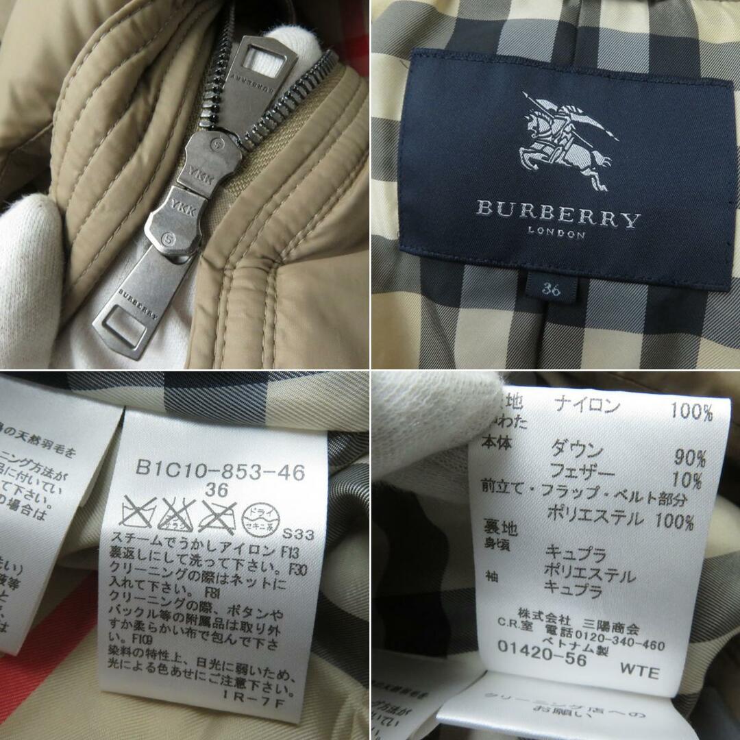 BURBERRY LONDON ベルト付き ノバチェック ダウンコート-