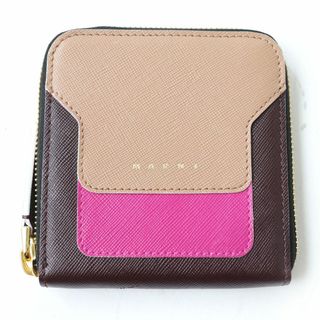 未使用 MARNI マルニ レザーラウンドファスナー長財布　マルチカラー