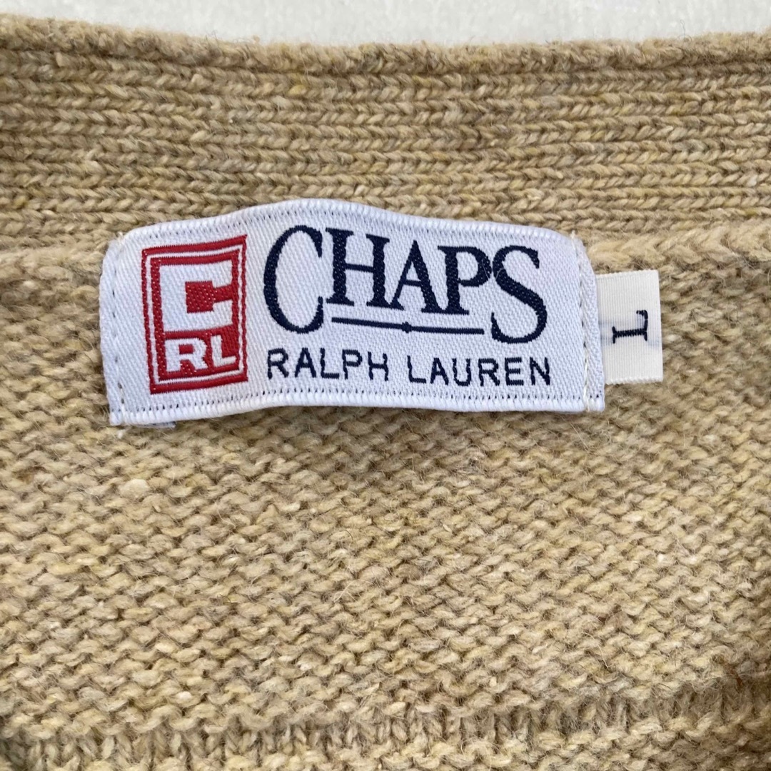 Ralph Lauren(ラルフローレン)のCHAPS RALPH LAUREN ボタンニット セーター シルク混紡 L メンズのトップス(ニット/セーター)の商品写真