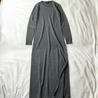 美品 ポロラルフローレン カシミヤ100% ニットロング ワンピース グレー