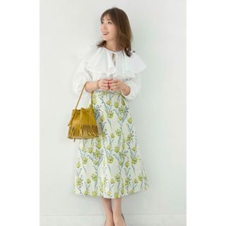 リアラバイピージー(Liala×PG)の新品タグ付き　リアラLiala×PGストライプラッフルカラーブラウス　M(シャツ/ブラウス(長袖/七分))