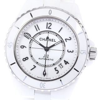 シャネル(CHANEL)のシャネル CHANEL H5700 J12 白セラミック デイト 自動巻き メンズ 美品 箱・保証書付き_777832(腕時計(アナログ))