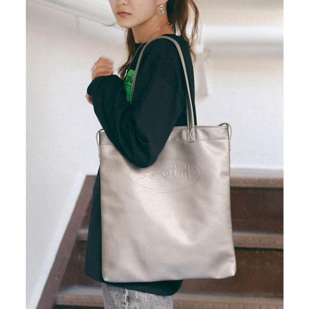 FAUX LEATHER BIG TOTE BAG X-girl トートバッグ