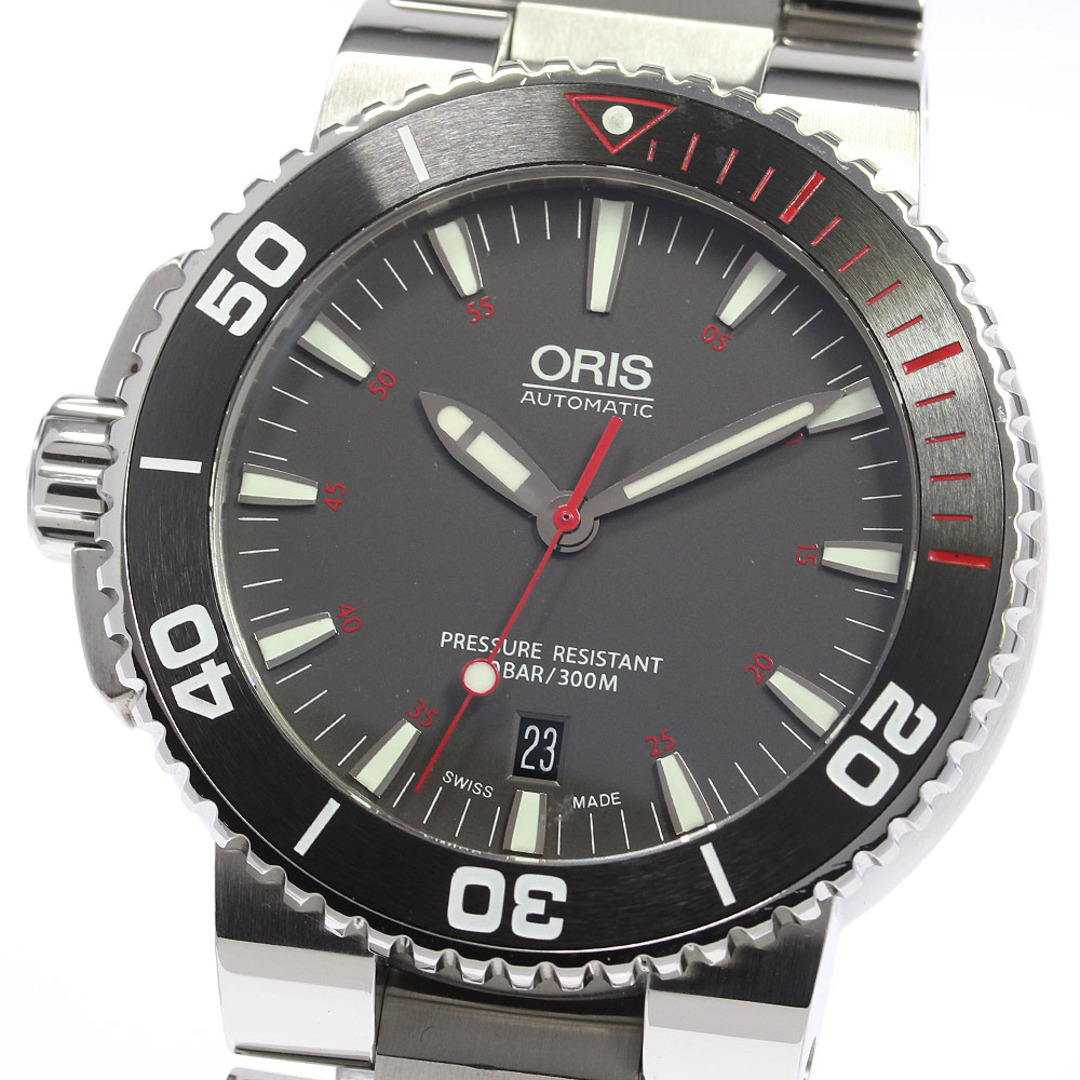 オリス ORIS 7653-83 アクイス レッド リミテッドエディション 世界限定2000本 自動巻き メンズ 良品 保証書付き_777981