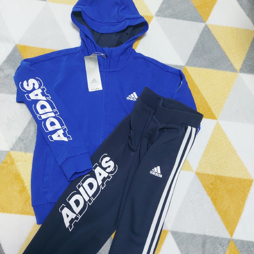 adidas(アディダス)の値上げ‼️新品、未使用)アディダスセットアップ140 キッズ/ベビー/マタニティのキッズ服男の子用(90cm~)(その他)の商品写真