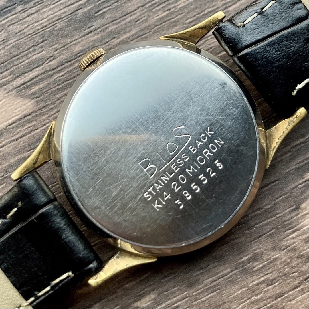 【動作品】ビオス BIOS アンティーク 腕時計 手巻き メンズ ラウンド型