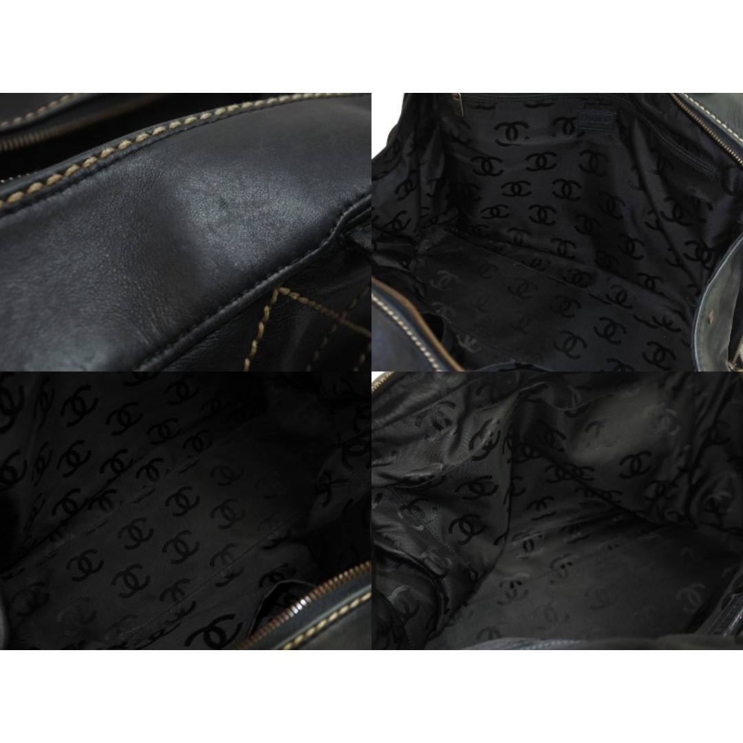 CHANEL シャネル ワイルドステッチ ボストンバッグ ココマーク ブラック 6番台 ロゴ ロック付き 鞄 手持ち かばん  55841