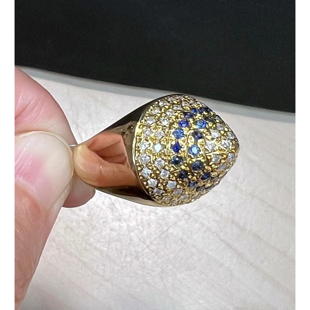 天然 ブルーサファイア ダイヤ リング0.6ct k18 r レディースのアクセサリー(リング(指輪))の商品写真