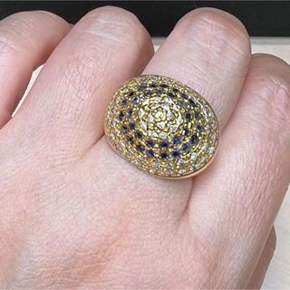 天然 ブルーサファイア ダイヤ リング0.6ct k18 r(リング(指輪))