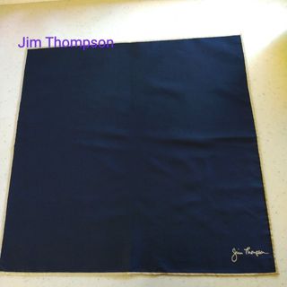 ジムトンプソン(Jim Thompson)の【Jim Thompson 】タイシルク100%スカーフ ポケットチーフネイビー(バンダナ/スカーフ)