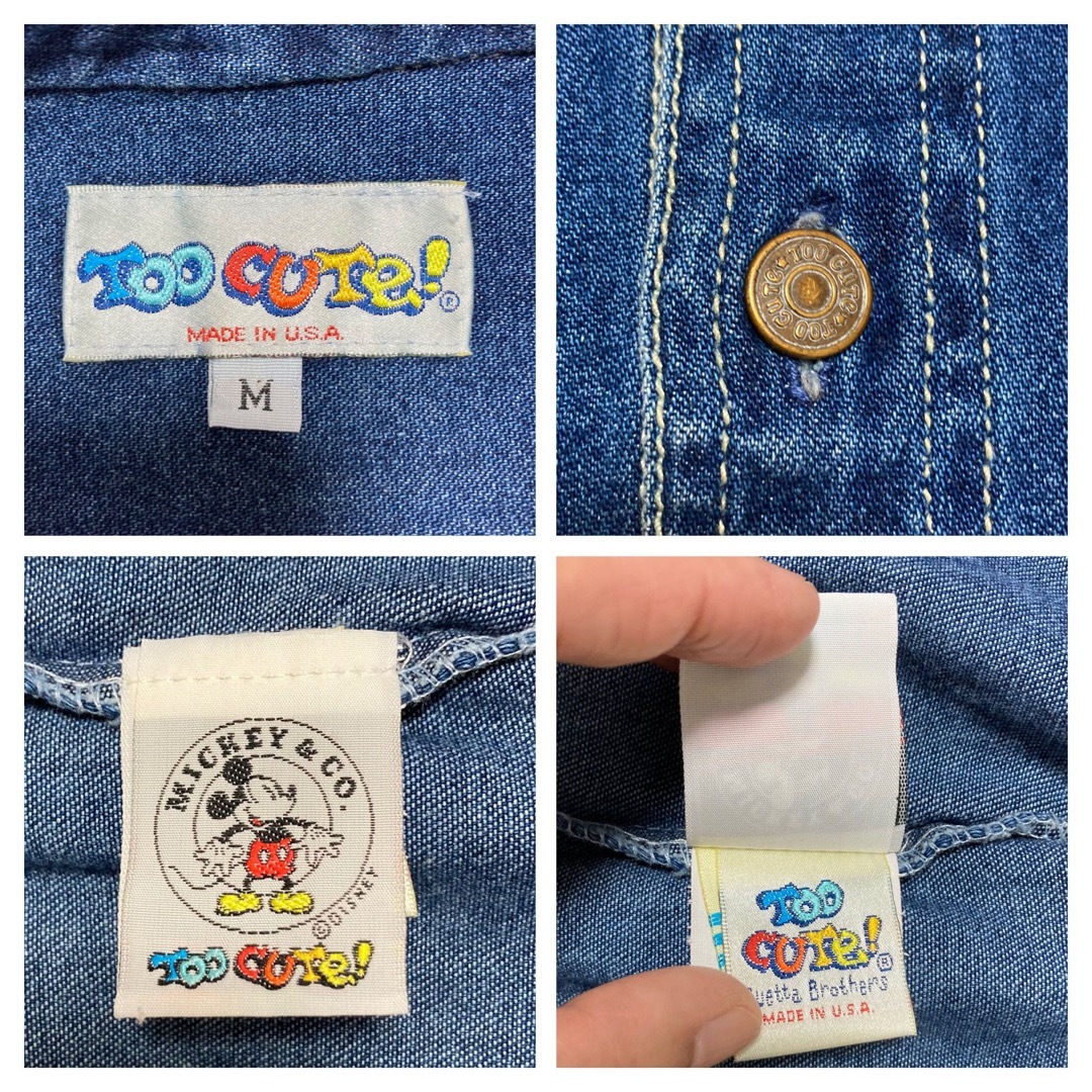 Disney - 90s USA製□TOO CUTE□ディズニー ミッキー 刺繍 Disney - 90s USA製□TOO CUTE□ディズニー ミッキー 刺繍