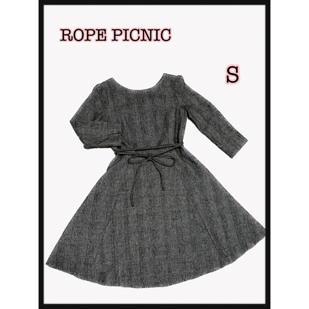 Rope' Picnic(ロペピクニック)の最終値下げ‼︎【美品】ROPE PICNIC♡グレンチェックワンピ　S レディースのワンピース(ひざ丈ワンピース)の商品写真