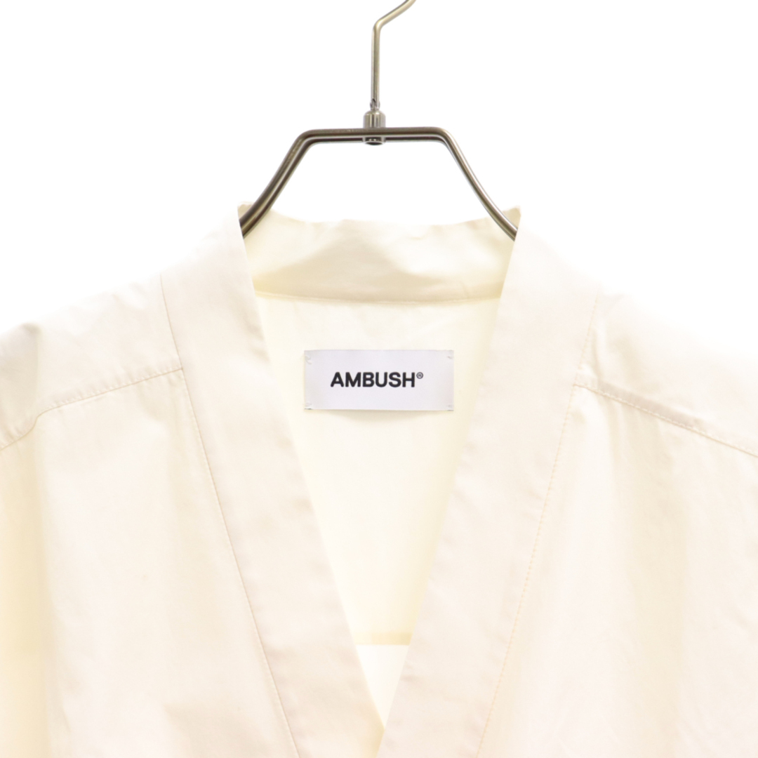 AMBUSH アンブッシュ コットンラップエフェクト着物長袖シャツ ホワイト BMGA014S21FAB001