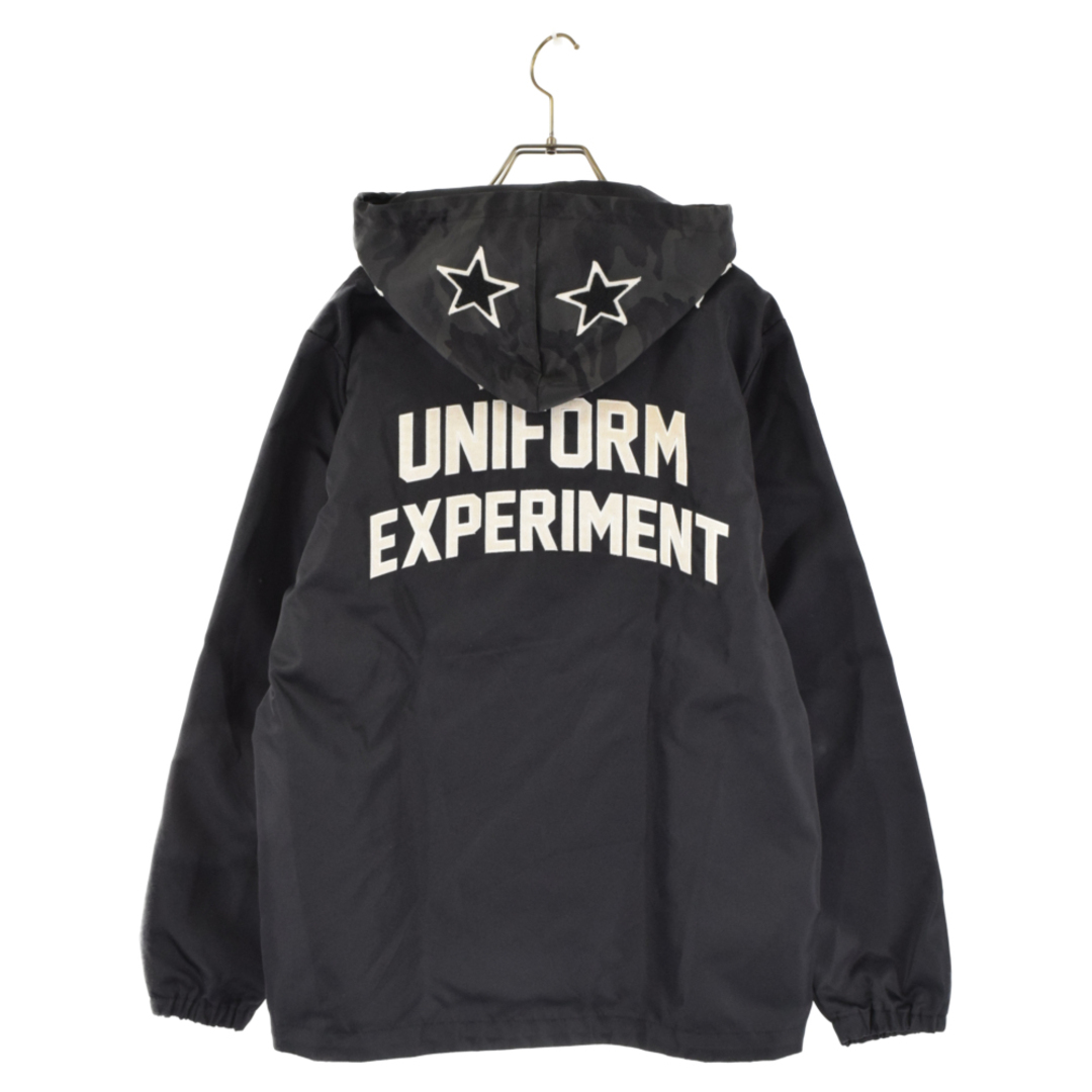 UNIFORM EXPERIMENT ユニフォームエクスペリメント 16AW フードカモフラ切り替え サテンナイロンジップアップジャケット パーカー  ブラック UE-167043 | フリマアプリ ラクマ