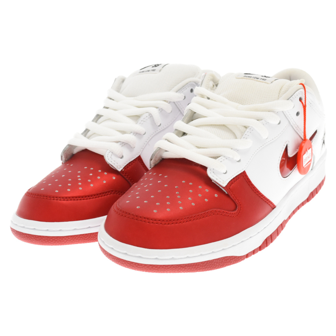 NIKE SB ナイキエスビー ×SUPREME DUNK LOW SB シュプリーム ダンクローエスビー ローカットスニーカー ホワイト/レッド US9/27cm CK3480-600