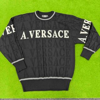 ベルサーチ　VERSACE ロゴ柄　ニット　美品