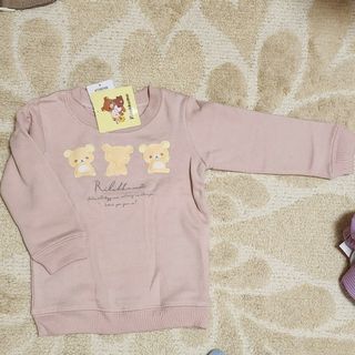 リラックマ(リラックマ)の新品 子供服 長袖 裏起毛トレーナー リラックマ 90(Tシャツ/カットソー)