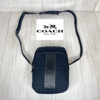 ■新品■未使用■ COACH コーチ シグネチャー PVC×レザー バッグ用 ショルダーストラップ 斜め掛け 肩掛け ネイビー系 BE3934