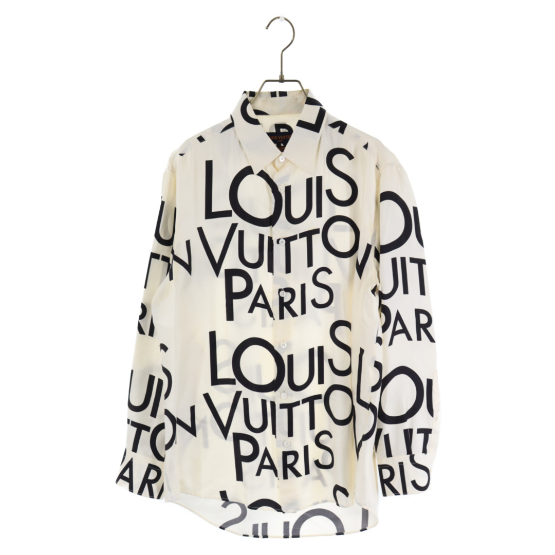 LOUIS VUITTON ルイヴィトン 19SS L/Sロゴシルク長袖シャツ RM191M JHR HGS08W ホワイト