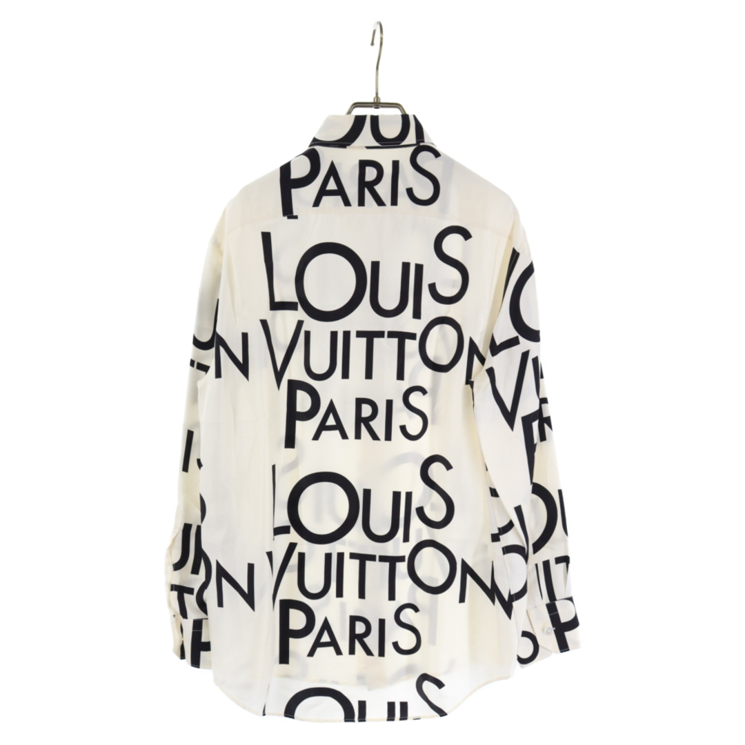 LOUIS VUITTON ルイヴィトン 19SS L/Sロゴシルク長袖シャツ RM191M JHR HGS08W ホワイト