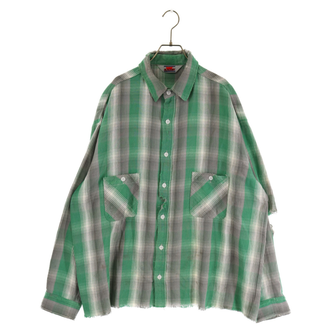 SAINT MICHAEL セントマイケル 23SS Frannel Check Shirt フランネルチェック長袖シャツ グルーン SM-S23-000-088