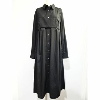 サカイ(sacai)の【美品】22AWsacaiサカイコットンポプリンドレス　ワンピース　1　ブラック(ロングワンピース/マキシワンピース)