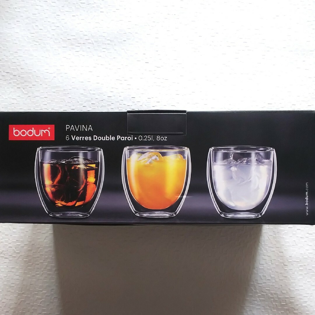 bodum(ボダム)のボダム パヴィーナ ダブルウォールグラス 250ml 1個 インテリア/住まい/日用品のキッチン/食器(食器)の商品写真