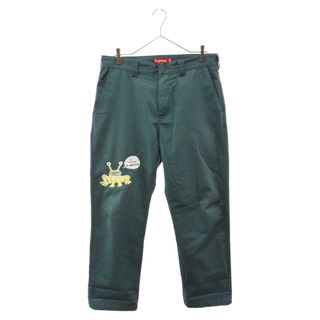 supreme × LACOSTE velour pants グリーン　S