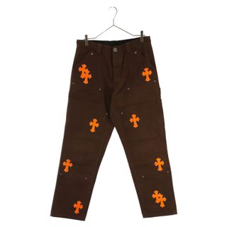 クロムハーツ(Chrome Hearts)のCHROME HEARTS クロムハーツ CARPENTER CNVS CEME CRS クロスパッチ付きカーペンターロングパンツ 30 ブラウン/オレンジ(その他)